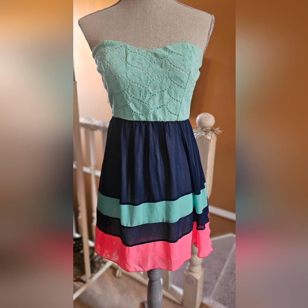 Style Rack Mint/Pink/Navy Dress